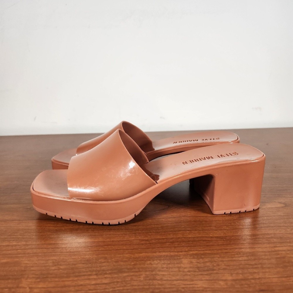 Steve Madden Harlin Sandal Heel Women's Size 7 M Brown Slip On Open Toe